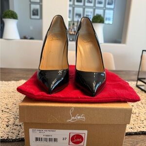 Christian Louboutin Hot Chick 100 Black Patent Leather Women's heels